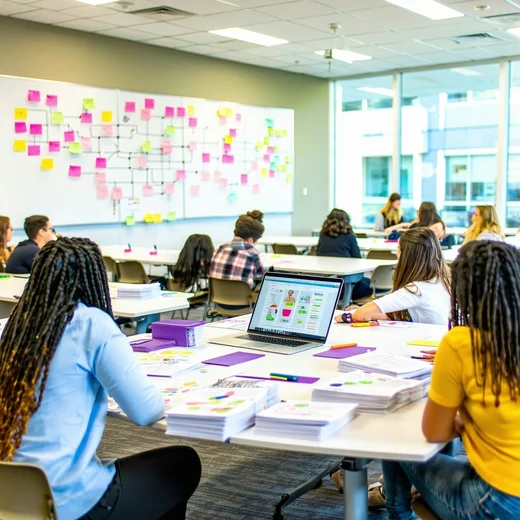A classroom full of students learning about Marriage and Family Therapy