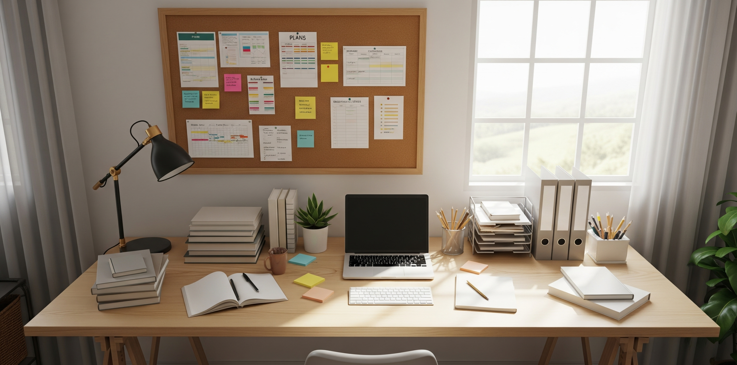 An organized study space is conducive to successful MFT licensing exam preparation.