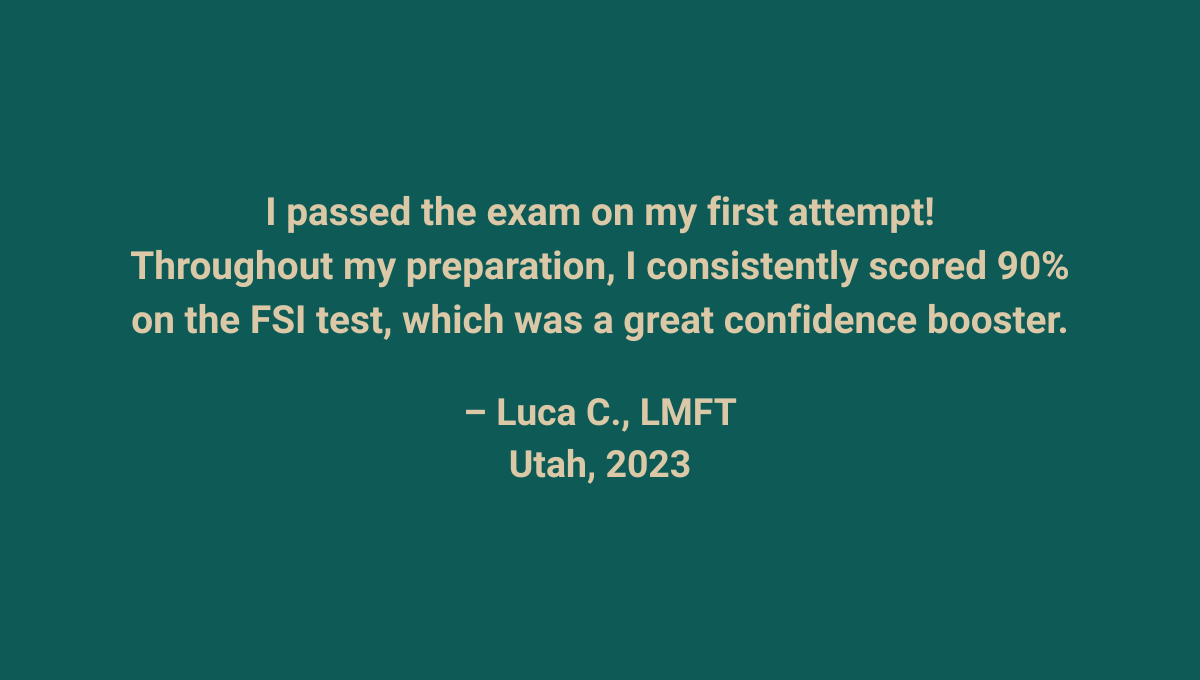 Customer feedback on the benefits of FSI practice exams, which are instrumental in boosting student confidence.