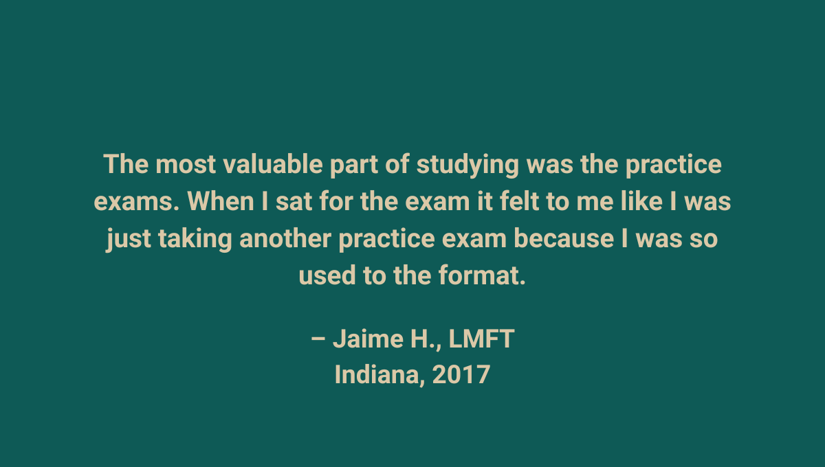 Customer feedback on the benefits of FSI practice exams. The perfect choice to get used to the MFT exam format.